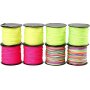 Cordon  nouer - vert fluo - rose fluo - jaune fluo - mix non - 8 x 28 m