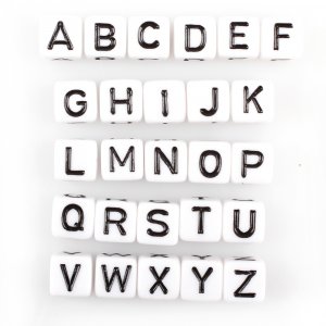 Perles lettres de couleurs mélangées - 130 pcs Perles lettres de couleurs mélangées - 130 pcs