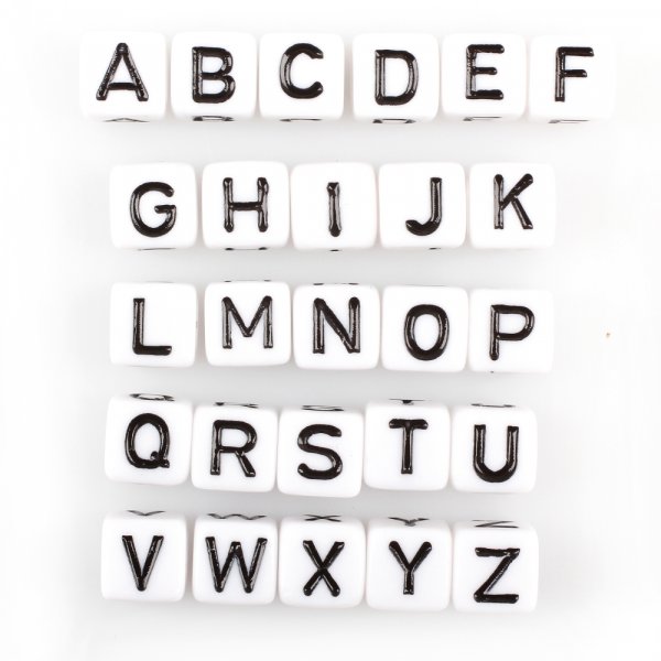 Perles lettres de couleurs mlanges - 130 pcs