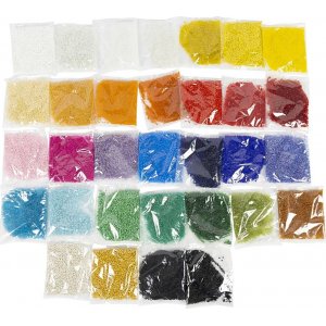 Perles de rocaille - couleurs mélangées - 32 x 100 g Perles de rocaille - couleurs mélangées - 32 x 100 g