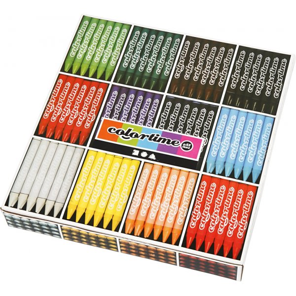 Crayons Colortime - couleurs mélangées - 12 x 24 pcs Crayons Colortime - couleurs mélangées - 12 x 24 pcs