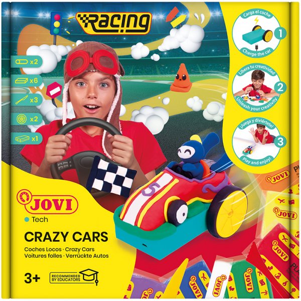 Set d'argile - Jovi-tech Plastilina - Kit voiture de course couleurs mélangées
