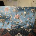 Image client Tissu ciré Fleurs & Oiseaux - Bleu
