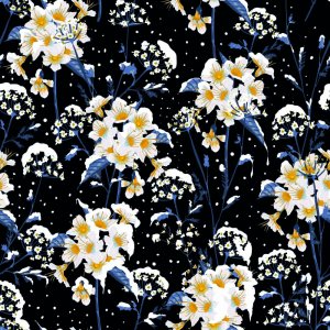 Tricot à motifs 150 cm - Fleur de neige noir Tricot à motifs 150 cm - Fleur de neige noir