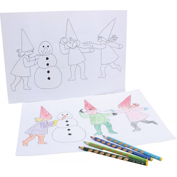 Calendrier de Noël avec des lutins dans des batailles de boules de neige - blanc - A3 - 30 pcs Calendrier de Noël avec des lutins dans des batailles de boules de neige - blanc - A3 - 30 pcs