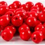 Perles en bois - 10 mm - rouge - 20 g