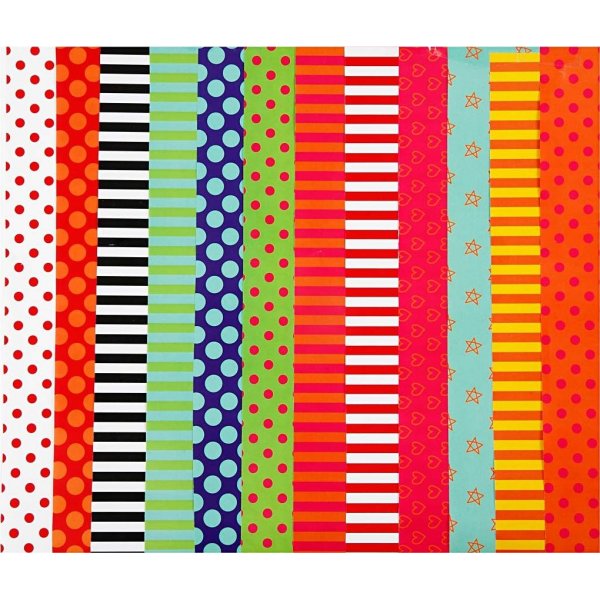 Papier brillant - couleurs mlanges -  motifs - 50 feuilles