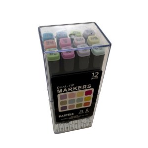 Lot de 12 feutres de couleur, double pointe, pastel Lot de 12 feutres de couleur, double pointe, pastel