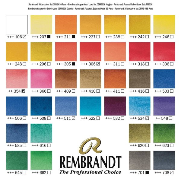 Rembrandt Aquarelle De Luxe Set (36 couleurs 1/2 tasse) Rembrandt Aquarelle De Luxe Set (36 couleurs 1/2 tasse)