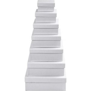Boîtes carrées - blanches - 7 pcs Boîtes carrées - blanches - 7 pcs