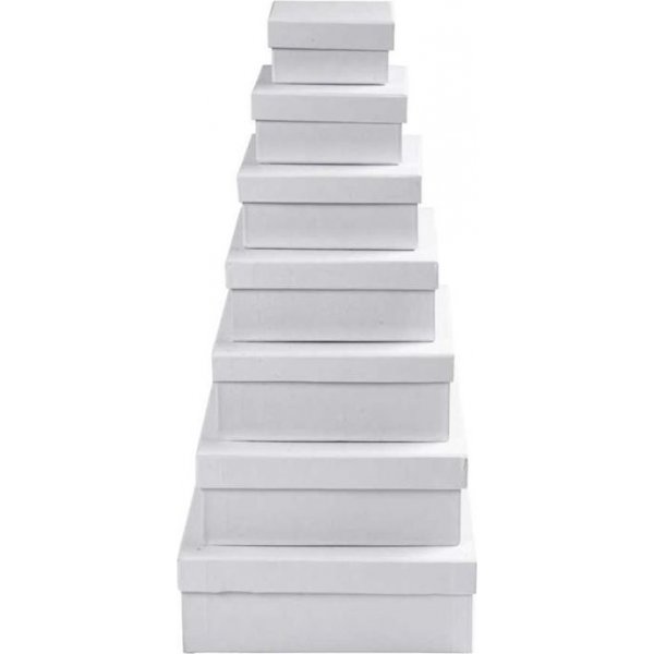 Botes carres - blanches - 7 pcs