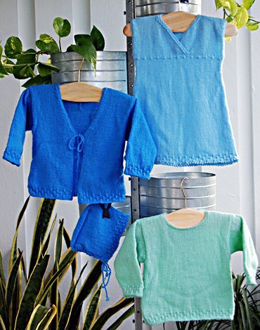 Patron de tricot - Robe, cardigan, pull et bonnet en tricot textur