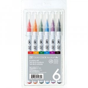 Stylos pinceaux ZIG Clean Color Real Brush - 6 stylos Stylos pinceaux ZIG Clean Color Real Brush - 6 stylos