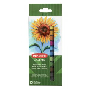 Pastels tendres Derwent - 12 crayons Pastels tendres Derwent - 12 crayons