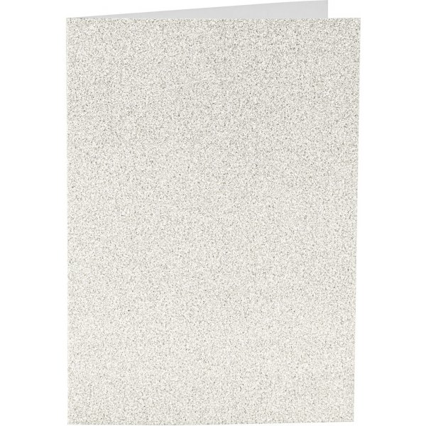 Cartes et enveloppes - blanc - paillettes - 11,5 x 16,5 cm - 4 sets