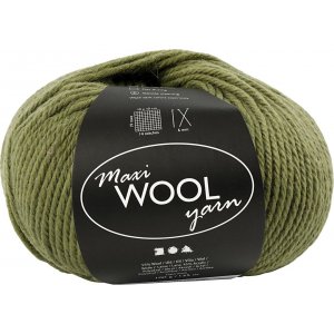 Fil de laine - vert olive - 100 g Fil de laine - vert olive - 100 g
