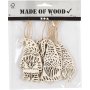 Ornements en bois en bois - Père Noël scandinave - 6 pcs