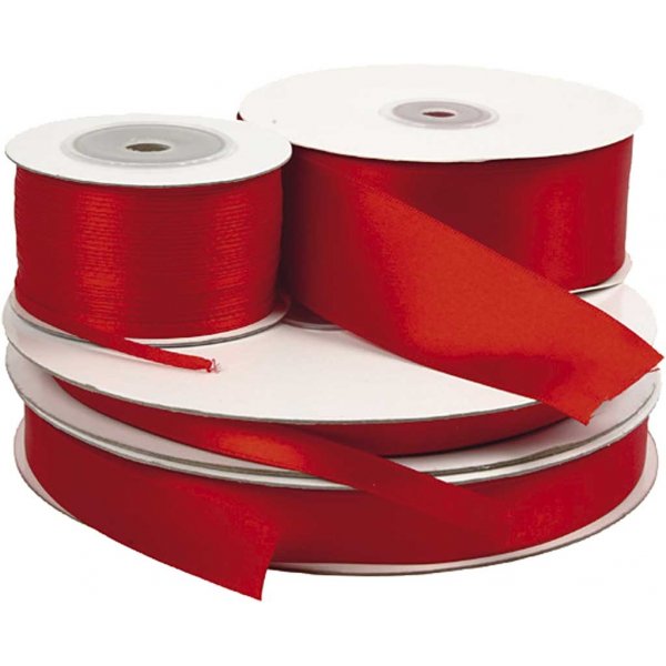 Ruban satin - rouge - B3 mm - 100 m Ruban satin - rouge - B3 mm - 100 m