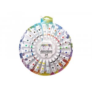 Assiette ronde en acrylique color� 24 x 12 ml