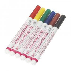 Marqueurs textiles Fin (1-2 mm) - 6 couleurs Marqueurs textiles Fin (1-2 mm) - 6 couleurs
