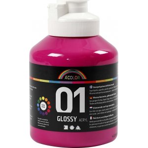 Peinture scolaire - Acrylique - rose - brillante - 500 ml Peinture scolaire - Acrylique - rose - brillante - 500 ml