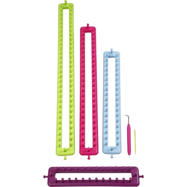 Anneaux  tricoter rectangulaires avec aiguilles et crochets - 4 pcs