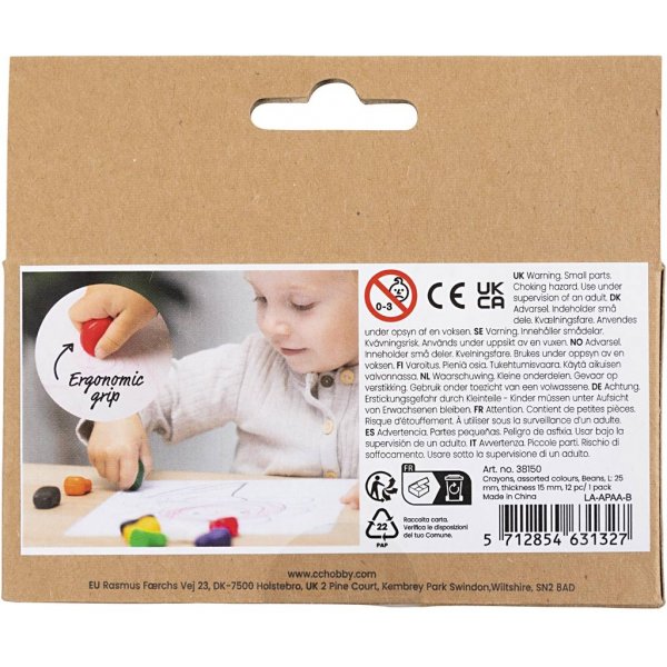 Crayons de couleur - couleurs mlanges - Haricots - 12 pcs