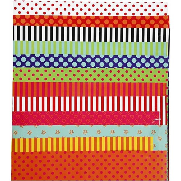 Papier brillant - couleurs mlanges -  motifs - 50 feuilles