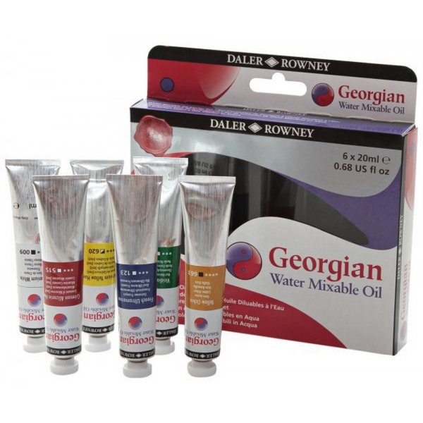 Kit de dmarrage pour peinture  l\\\'huile  l\\\'eau 20 ml - 6 couleurs