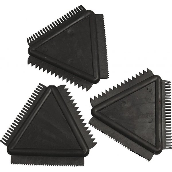 Spatule en caoutchouc - noire - 3 pcs