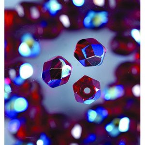 Perles de verre à facettes - grenat - rondes, chatoyantes Perles de verre à facettes - grenat - rondes, chatoyantes