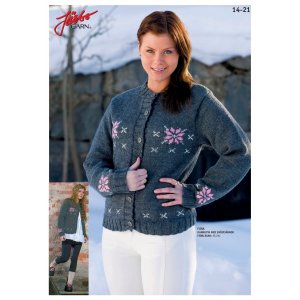 Patron tricot - Cardigan femme avec flocons de neige Patron tricot - Cardigan femme avec flocons de neige