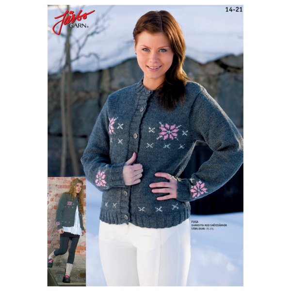 Patron tricot - Cardigan femme avec flocons de neige