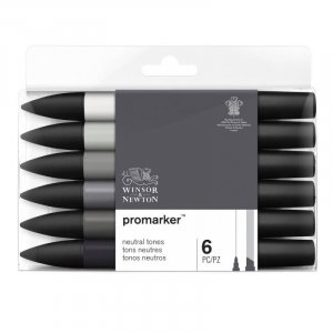 ProMarker W&N - Tons Neutres 6 Stylos ProMarker W&N - Tons Neutres 6 Stylos