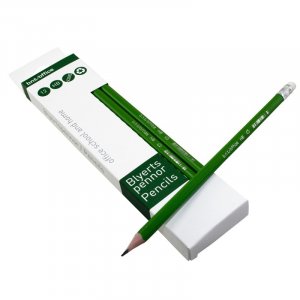 Crayon avec gomme HB Vert - paquet de 12 Crayon avec gomme HB Vert - paquet de 12