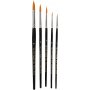 Pinceaux Gold Line - non. 1+4+8+12+18 - rond - 5 pices