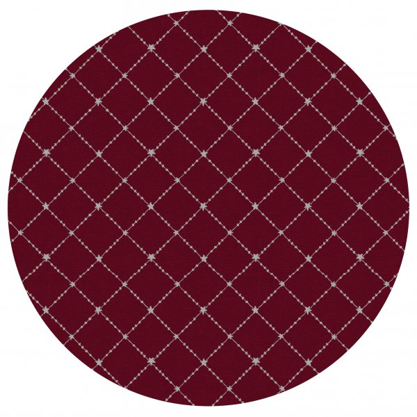 Toile cire PVC Ronde Carre - Rouge/Argent
