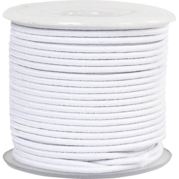 Cordon lastique 2 mm - blanc - 25 m