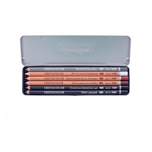 Set de crayons fusain Cretacolor Primo - 6 crayons Set de crayons fusain Cretacolor Primo - 6 crayons