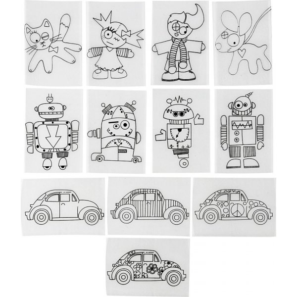 Feuilles plastiques rtractables  motifs - transparentes mates - 36 feuilles
