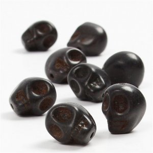Perles d'howlite noires 12 mm - 32 pièces. Perles d'howlite noires 12 mm - 32 pièces.