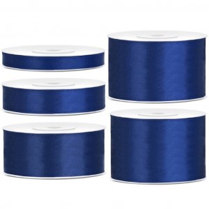 Ruban satin - 25 m - Bleu marine Ruban satin - 25 m - Bleu marine