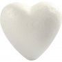 Coeurs en polystyrne - blanc - H8 cm - 5 pcs