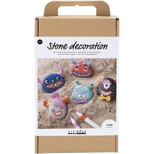 Kit DIY Décoration en pierre, couleurs mélangées, Monstre Kit DIY Décoration en pierre, couleurs mélangées, Monstre