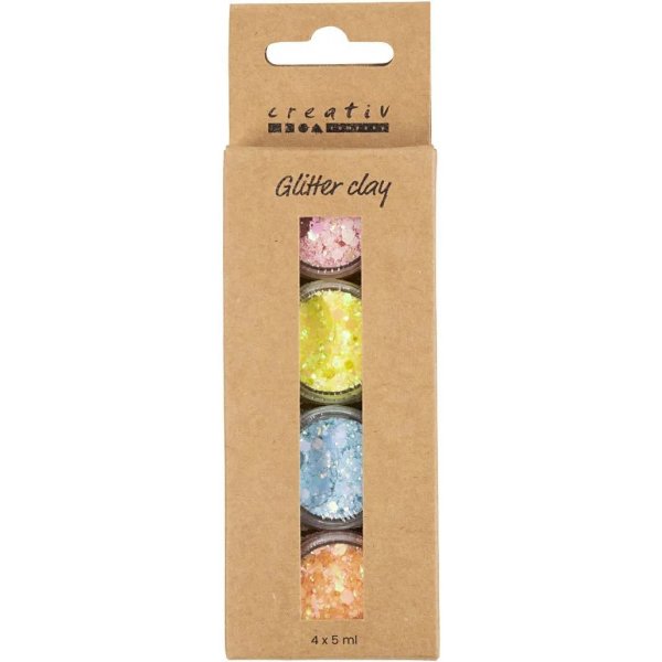 Argile paillete, couleurs pastel 4x5 ml
