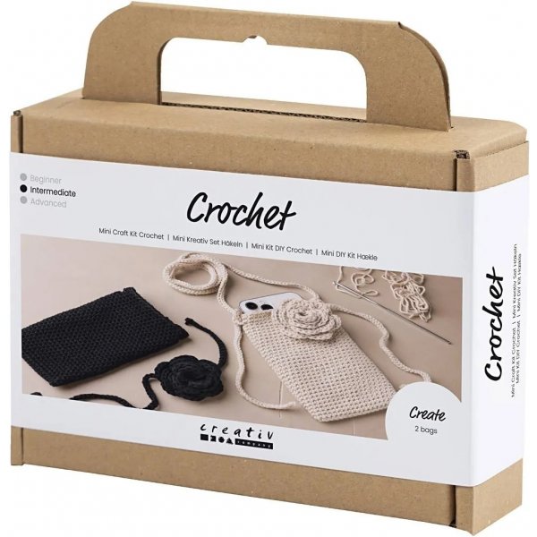 Mini Kit DIY Crochet, Sac avec rose