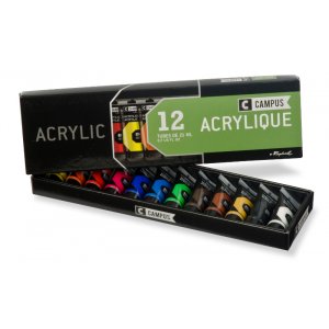 Set de peinture acrylique Campus - 12 tubes de 21ml Set de peinture acrylique Campus - 12 tubes de 21ml
