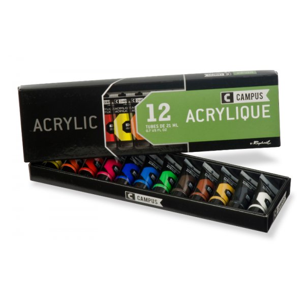 Set de peinture acrylique Campus - 12 tubes de 21ml