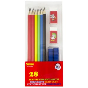 Ensemble de 28 pièces comprenant des crayons, des manchons et des gommes. Ensemble de 28 pièces comprenant des crayons, des manchons et des gommes.