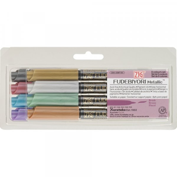 Stylos pinceaux ZIG Fudebiyori Color set - 8 stylos